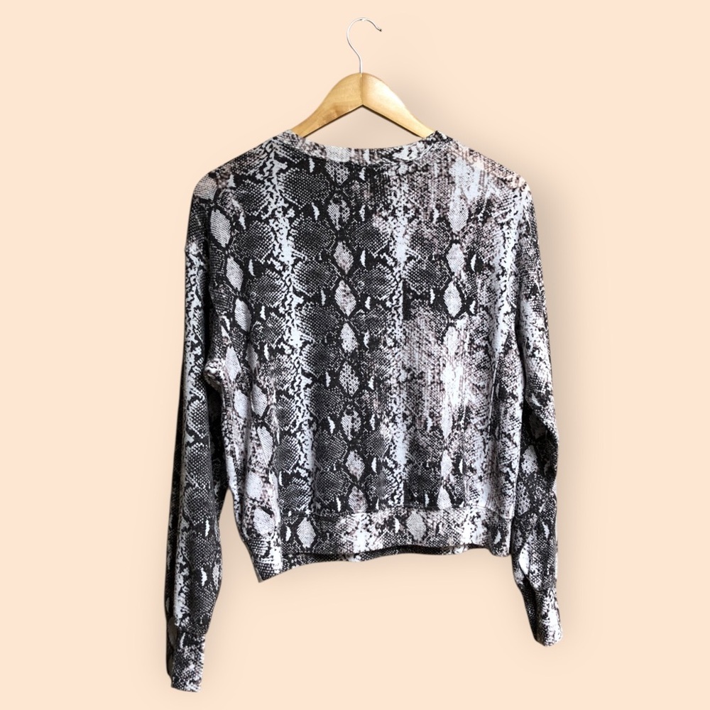 Michael Stars Knit Snake Print Python Sweater Gra… - image 6